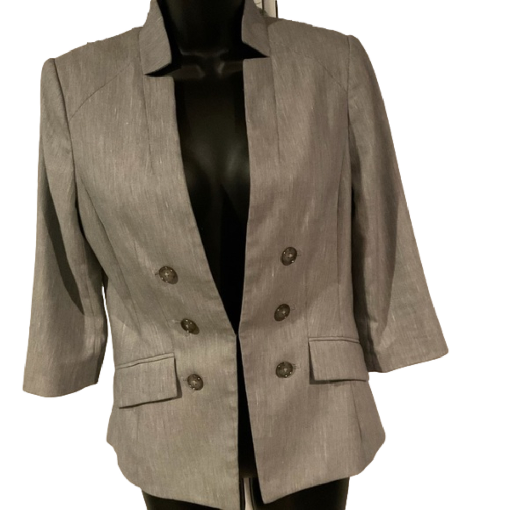 WHBM Gray 3/4 Sleeve Blazer